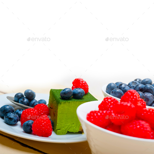 green tea matcha mousse cake with berries Stock Photo by keko64 PhotoDune